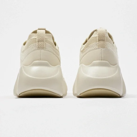 ZARA THICK SOLED KNIT RUNNING STYLE SHOES SZ 9 EU 42 - Picture 3 of 7